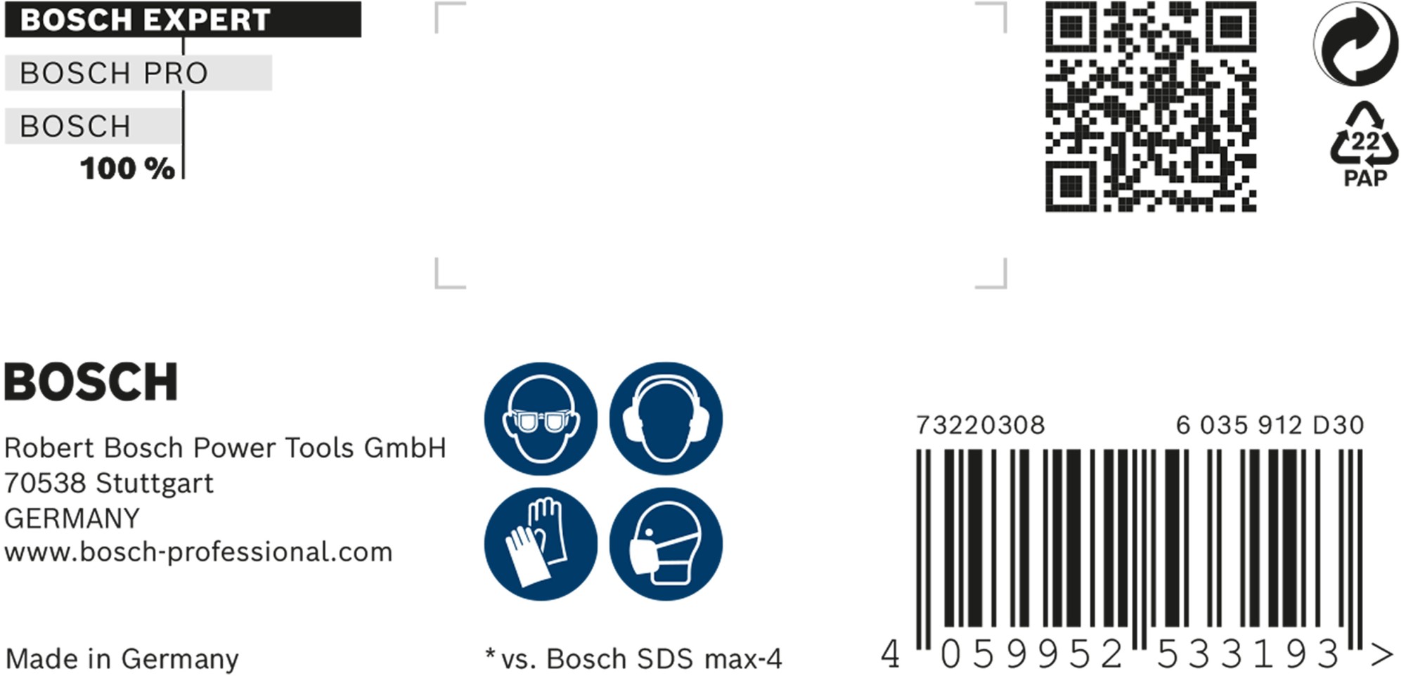 Broca para martillo EXPERT SDS max-8X de 26 x 200 x 320 mm