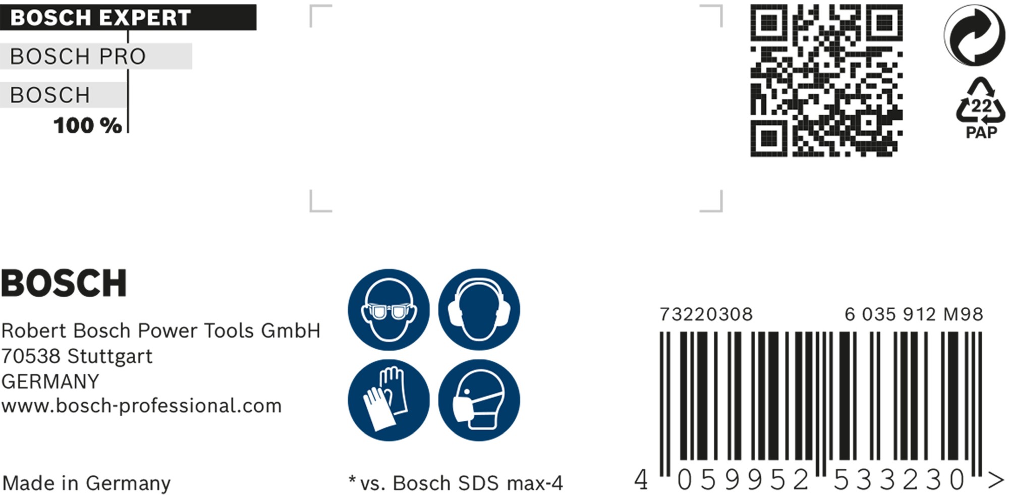 Broca para martillo EXPERT SDS max-8X de 28 x 600 x 720 mm