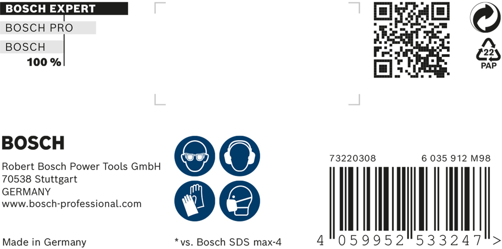 Broca para martillo EXPERT SDS max-8X de 28 x 800 x 920 mm