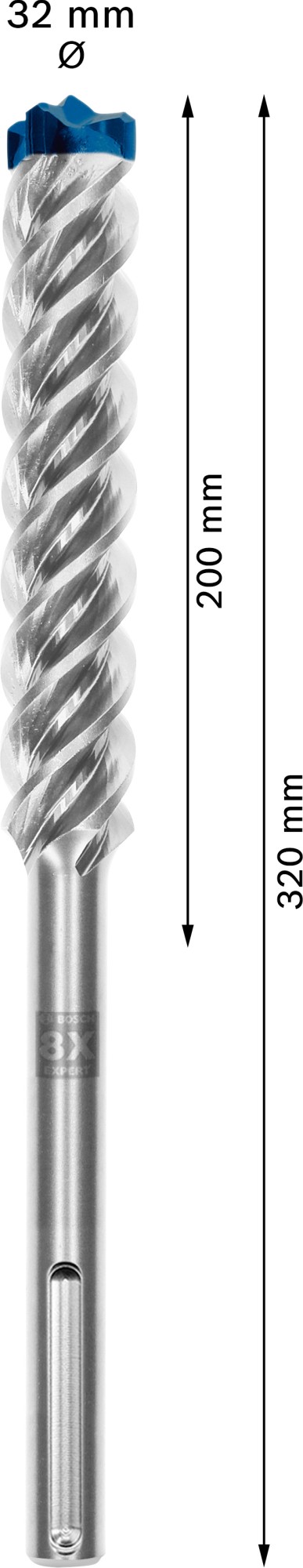 Broca para martillo EXPERT SDS max-8X de 32 x 200 x 320 mm
