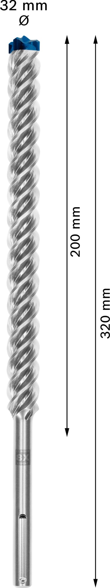 Broca para martillo EXPERT SDS max-8X de 32 x 400 x 520 mm