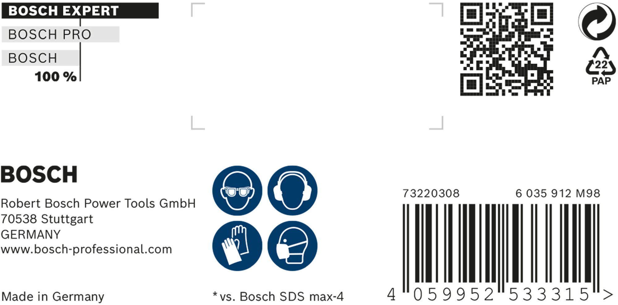 Broca para martillo EXPERT SDS max-8X de 32 x 800 x 920 mm