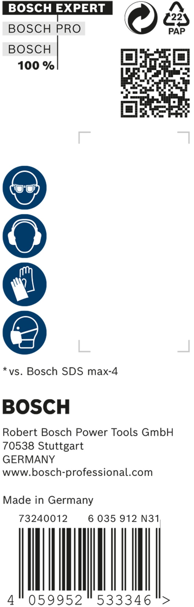 Broca para martillo EXPERT SDS max-8X de 12 x 200 x 340 mm, 5 unidades