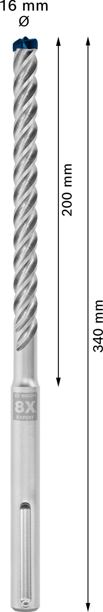 5 brocas para martillo EXPERT SDS max-8X de 16 x 200 x 340 mm