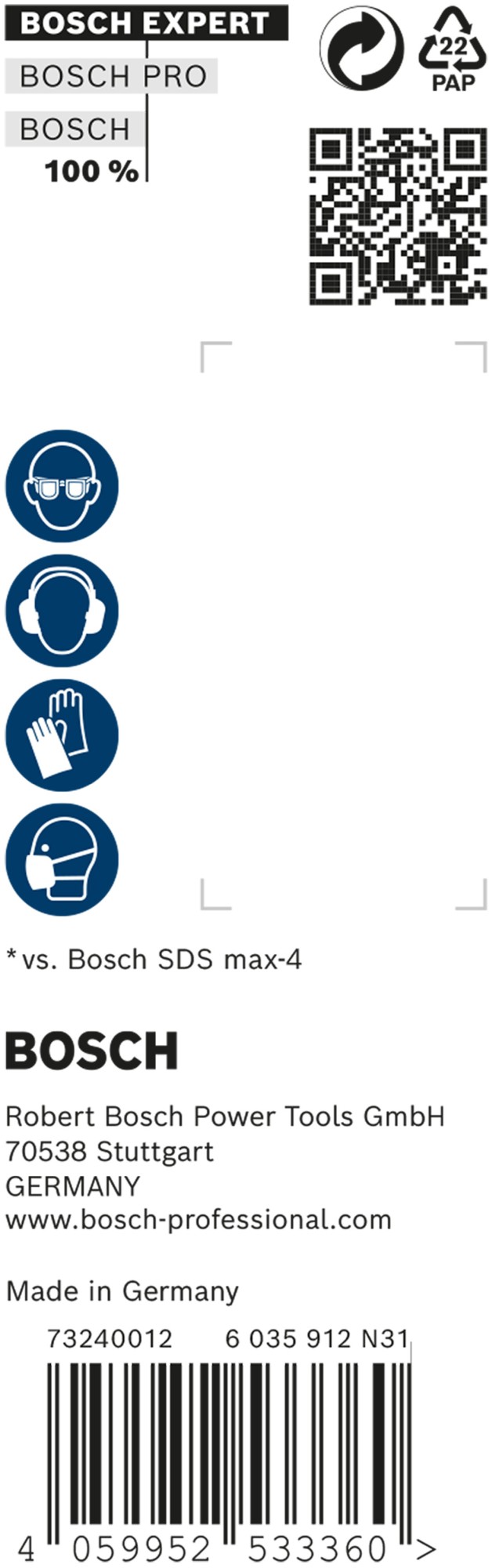 5 brocas para martillo EXPERT SDS max-8X de 16 x 400 x 540 mm