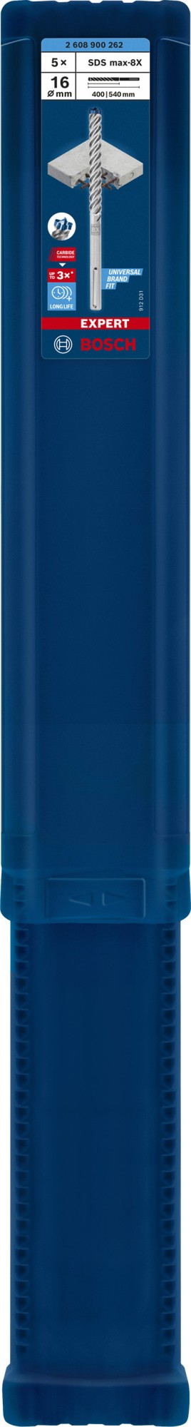 5 brocas para martillo EXPERT SDS max-8X de 16 x 400 x 540 mm