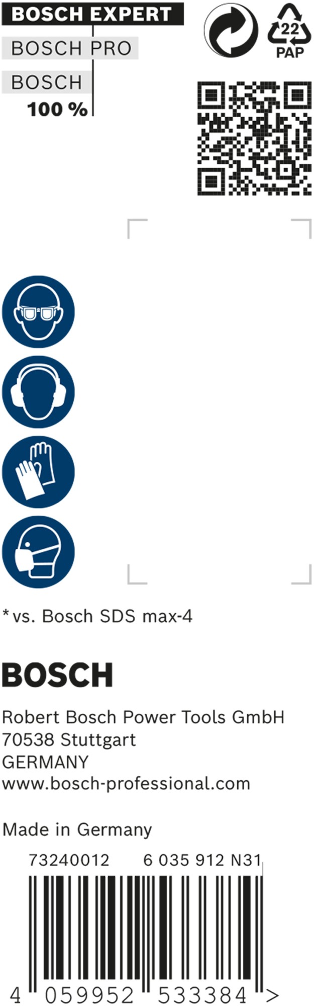 5 brocas para martillo EXPERT SDS max-8X de 18 x 400 x 540 mm
