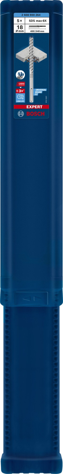 5 brocas para martillo EXPERT SDS max-8X de 18 x 400 x 540 mm