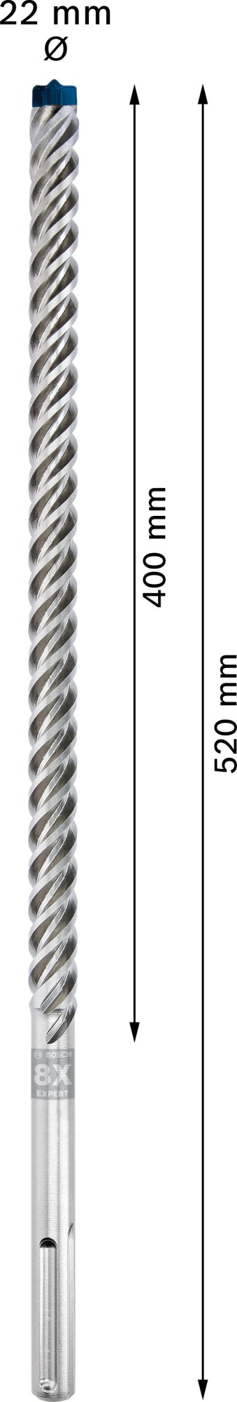 5 brocas para martillo EXPERT SDS max-8X de 22 x 400 x 520 mm