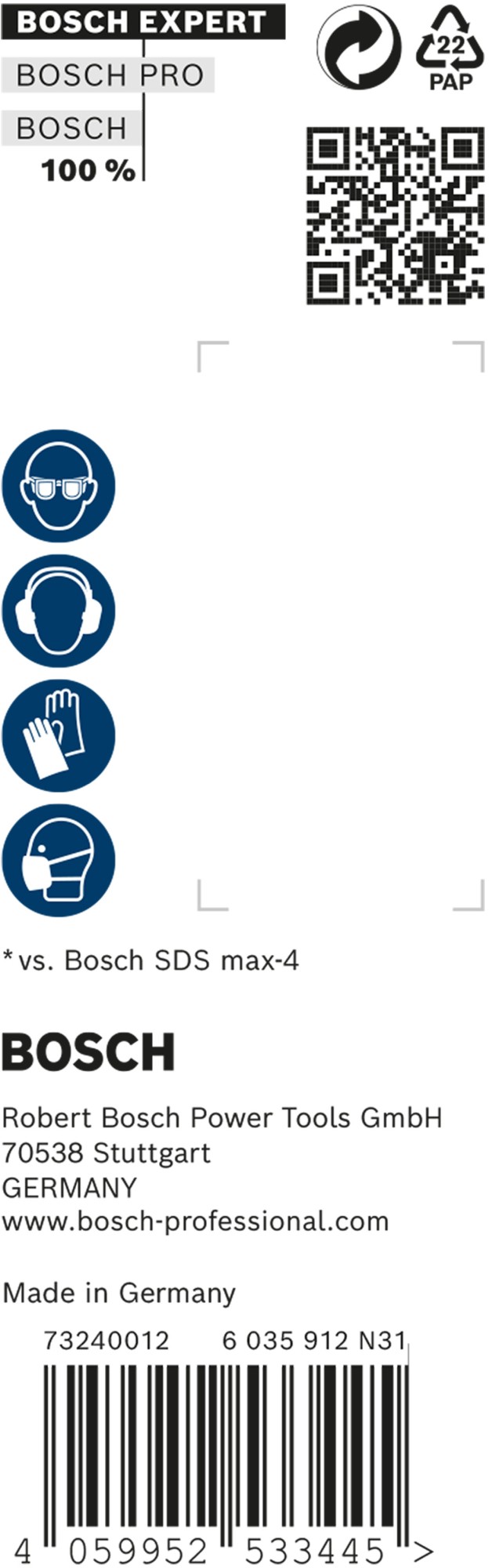 5 brocas para martillo EXPERT SDS max-8X de 32 x 400 x 520 mm