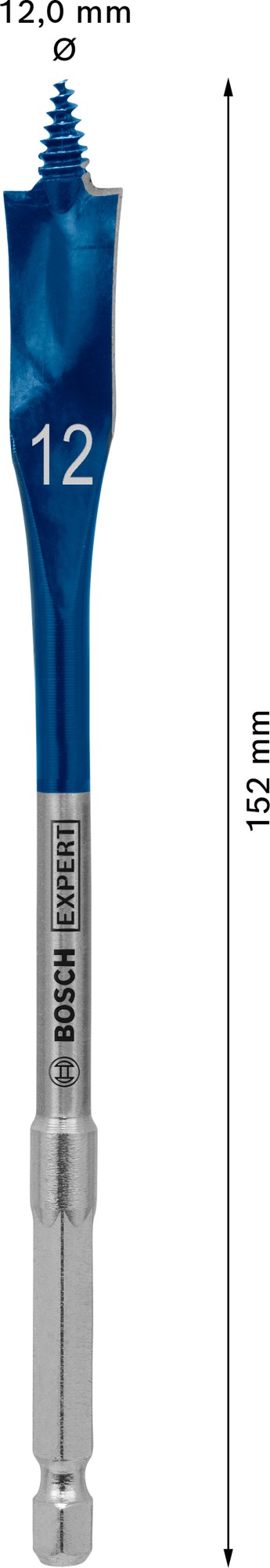 Broca fresadora plana EXPERT Self Cut Speed de 12 x 152 mm