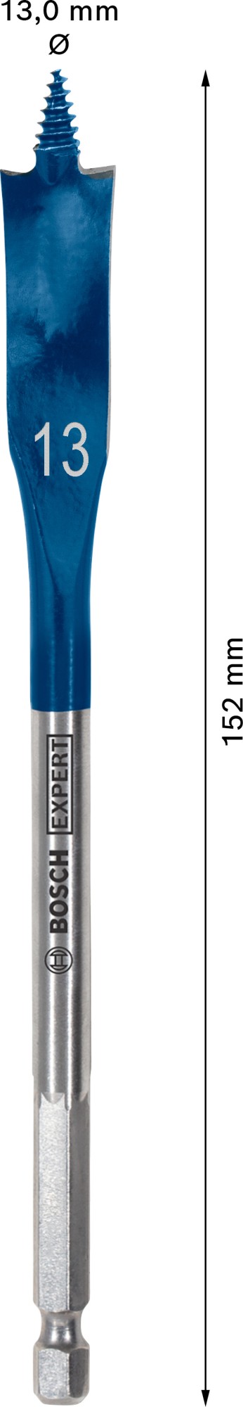 Broca fresadora plana EXPERT Self Cut Speed de 13 x 152 mm
