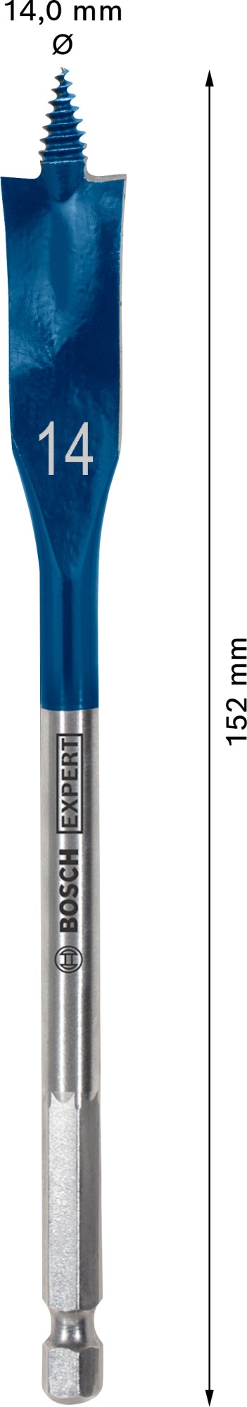 Broca fresadora plana EXPERT Self Cut Speed de 14 x 152 mm