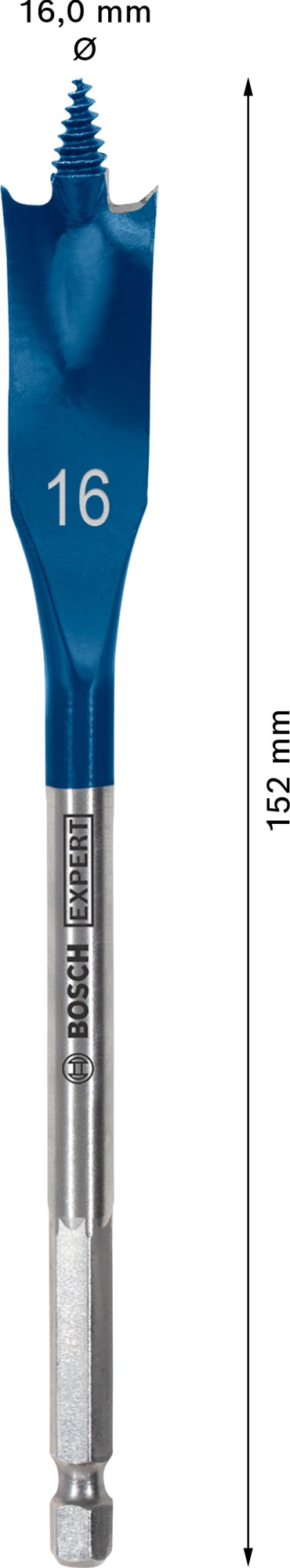Broca fresadora plana EXPERT Self Cut Speed de 16 x 152 mm