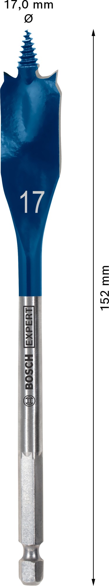 Broca fresadora plana EXPERT Self Cut Speed de 17 x 152 mm