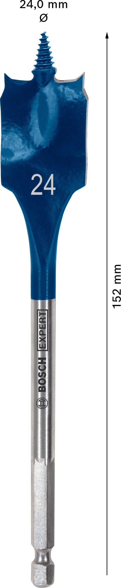 Broca fresadora plana EXPERT Self Cut Speed de 24 x 152 mm