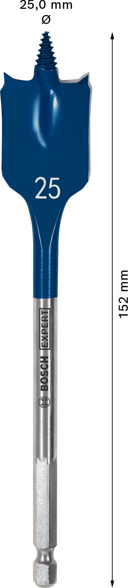 Broca fresadora plana EXPERT Self Cut Speed de 25 x 152 mm