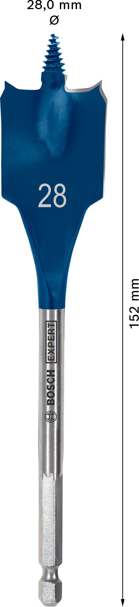 Broca fresadora plana EXPERT Self Cut Speed de 28 x 152 mm