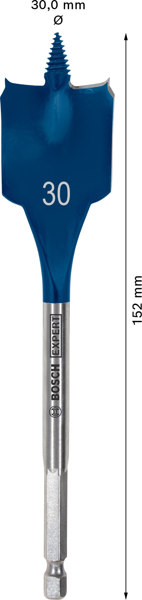 Broca fresadora plana EXPERT Self Cut Speed de 30 x 152 mm