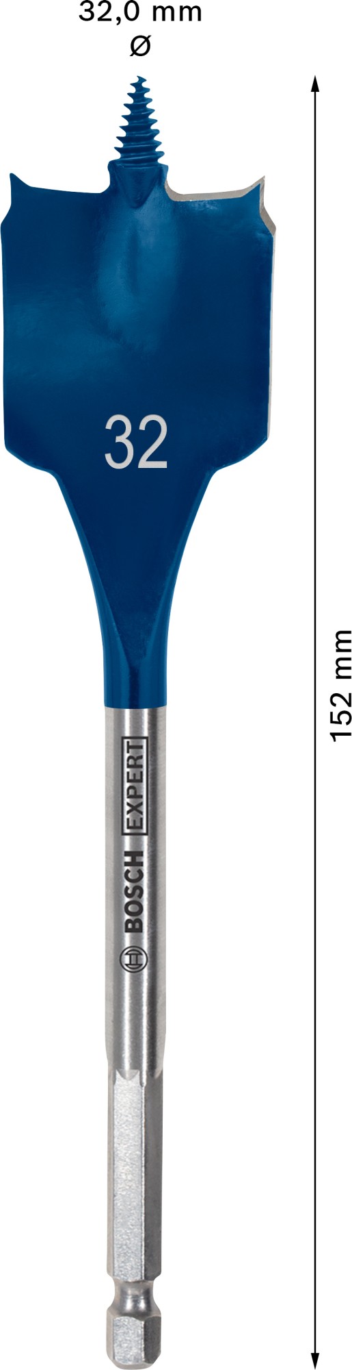 Broca fresadora plana EXPERT Self Cut Speed de 32 x 152 mm