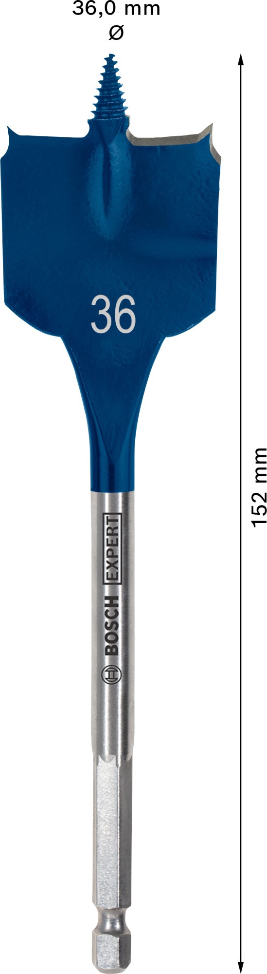 Broca fresadora plana EXPERT Self Cut Speed de 36 x 152 mm