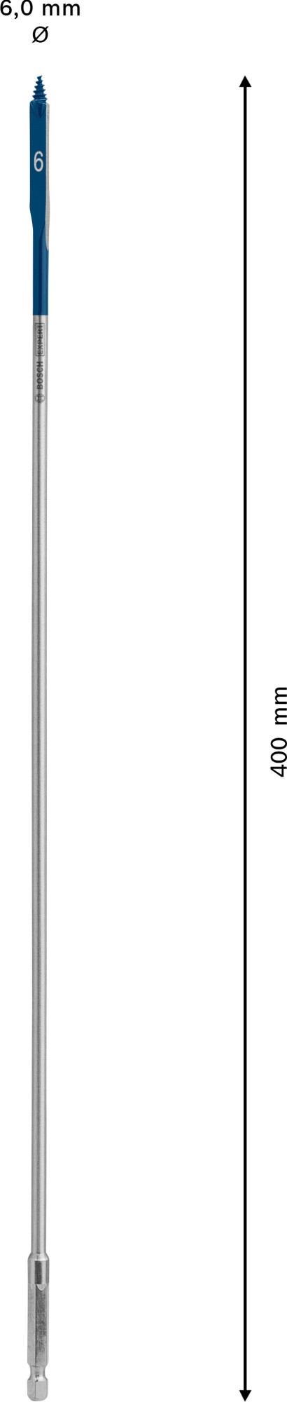 Broca fresadora plana EXPERT Self Cut Speed de 6 x 400 mm