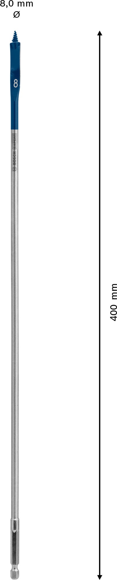 Broca fresadora plana EXPERT Self Cut Speed de 8 x 400 mm