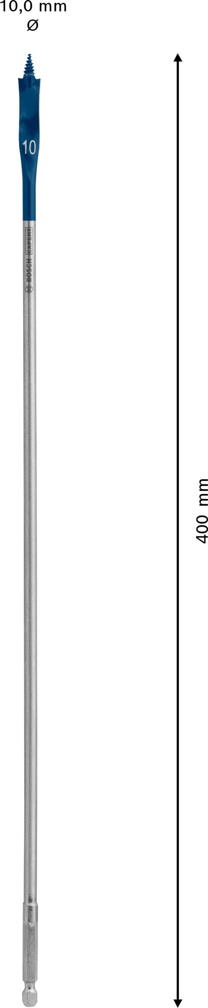 Broca fresadora plana EXPERT Self Cut Speed de 10 x 400 mm