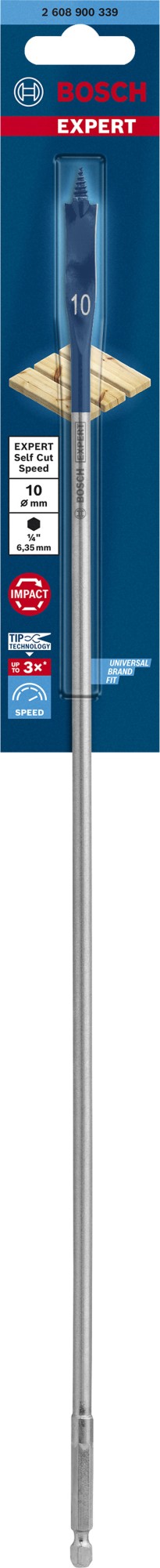 Broca fresadora plana EXPERT Self Cut Speed de 10 x 400 mm