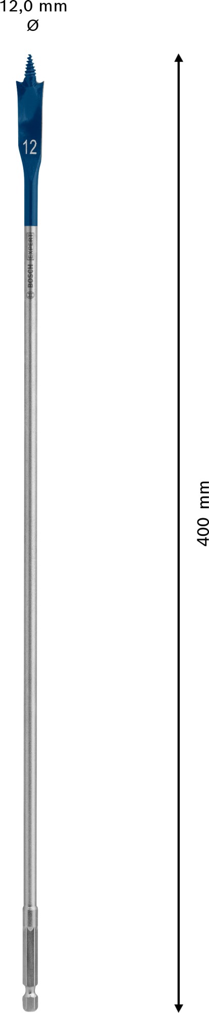 Broca fresadora plana EXPERT Self Cut Speed de 12 x 400 mm