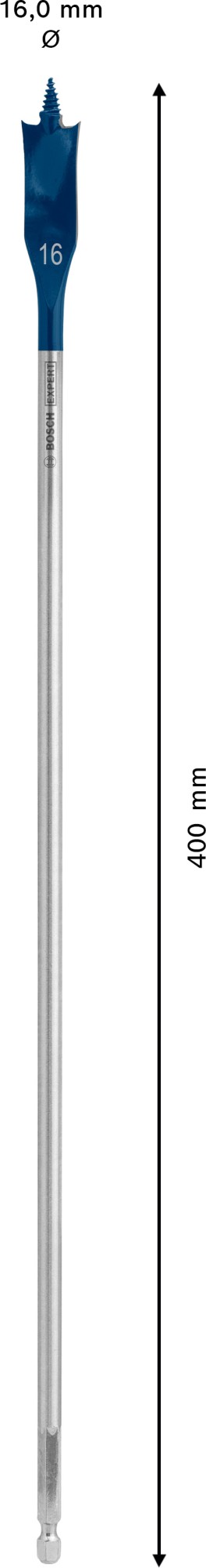 Broca fresadora plana EXPERT Self Cut Speed de 16 x 400 mm