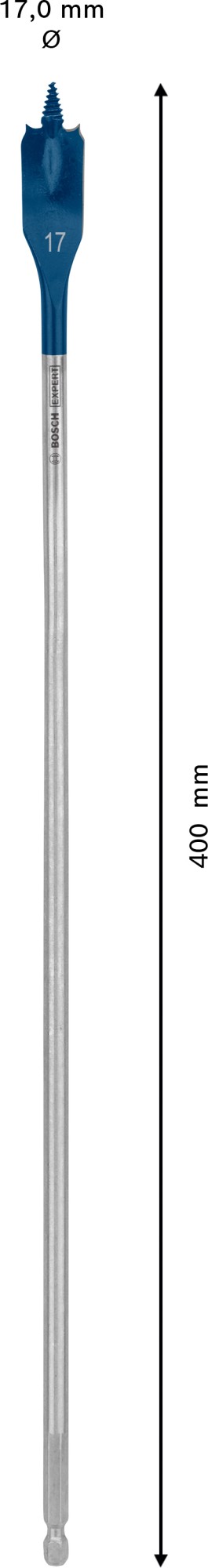 Broca fresadora plana EXPERT Self Cut Speed de 17 x 400 mm