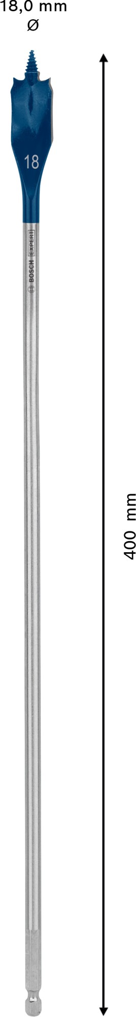 Broca fresadora plana EXPERT Self Cut Speed de 18 x 400 mm