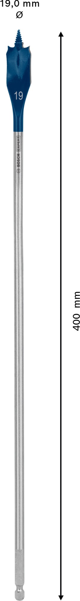 Broca fresadora plana EXPERT Self Cut Speed de 19 x 400 mm