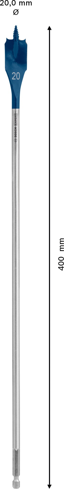 Broca fresadora plana EXPERT Self Cut Speed de 20 x 400 mm