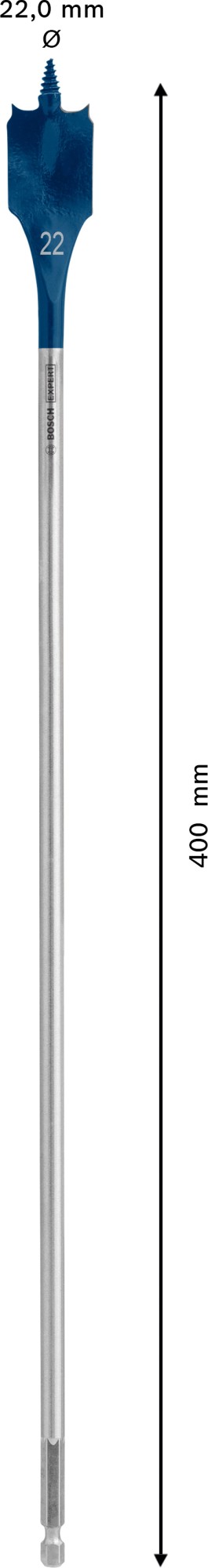 Broca fresadora plana EXPERT Self Cut Speed de 22 x 400 mm