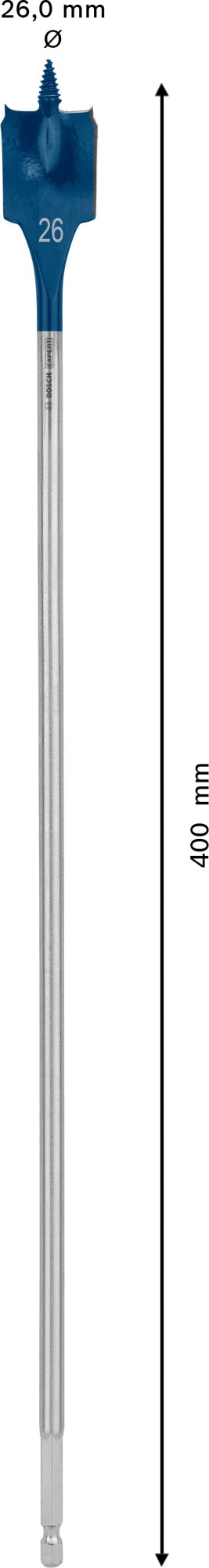 Broca fresadora plana EXPERT Self Cut Speed de 26 x 400 mm