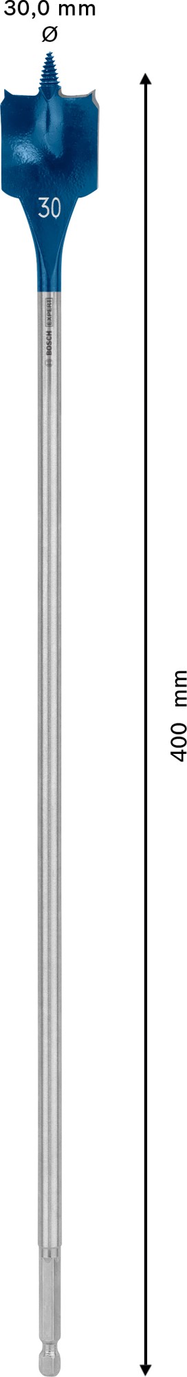 Broca fresadora plana EXPERT Self Cut Speed de 30 x 400 mm
