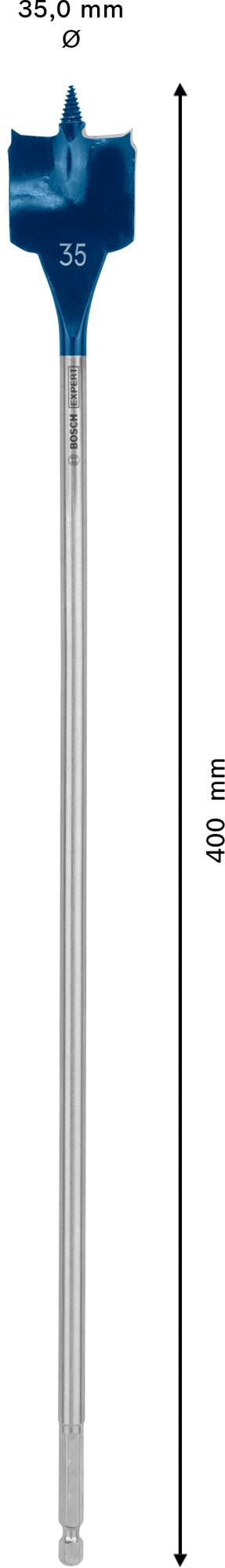 Broca fresadora plana EXPERT Self Cut Speed de 35 x 400 mm