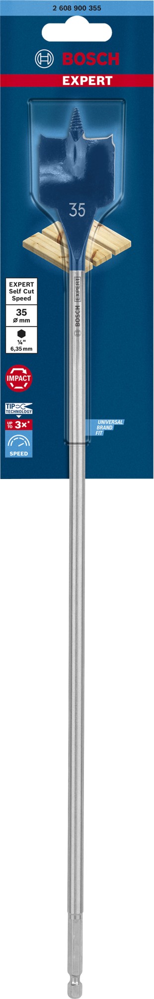 Broca fresadora plana EXPERT Self Cut Speed de 35 x 400 mm