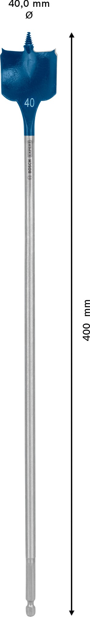 Broca fresadora plana EXPERT Self Cut Speed de 40 x 400 mm