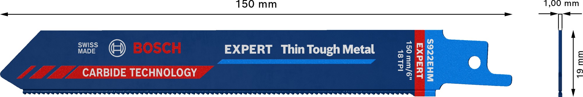 Hoja de sierra sable EXPERT 'Thin Tough Metal' S 922 EHM, 1 unidad