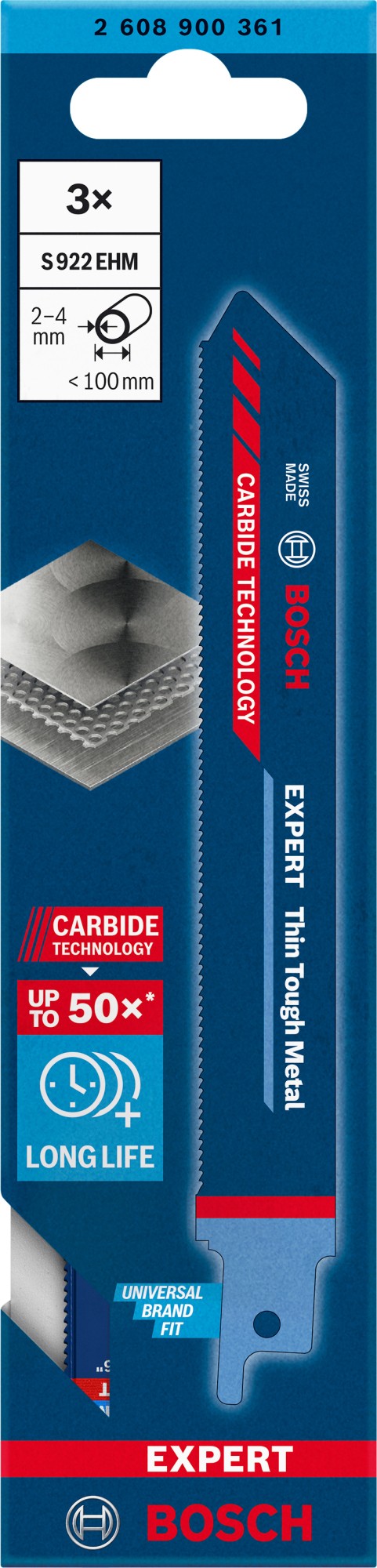 Hoja de sierra sable EXPERT 'Thin Tough Metal' S 922 EHM, 3 unidades