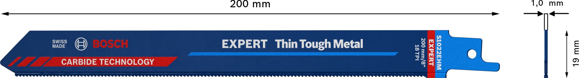 Hoja de sierra sable EXPERT 'Thin Tough Metal' S 1022 EHM, 1 unidad