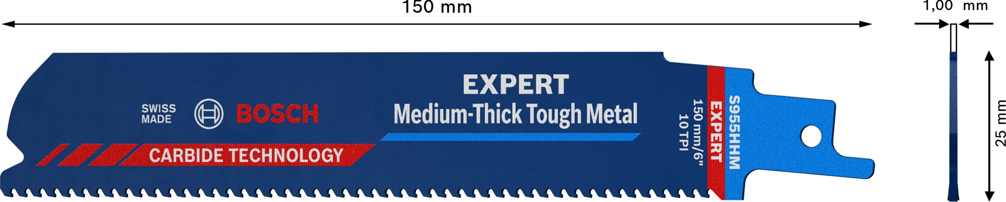 Hoja de sierra sable EXPERT ‘Medium-Thick Tough Metal’ S 955 HHM, 1 unidad