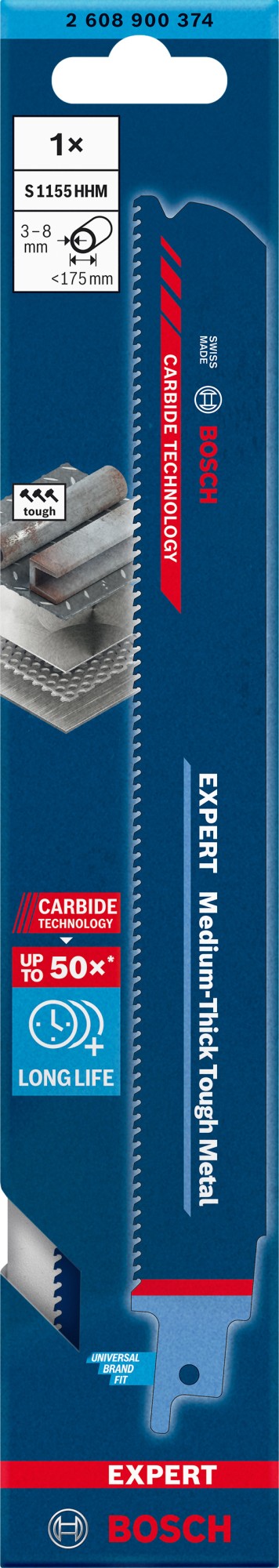 Hoja de sierra sable EXPERT ‘Medium-Thick Tough Metal’ S 1155 HHM, 1 unidad