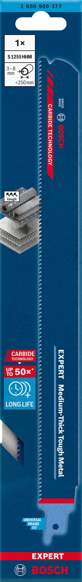 Hoja de sierra sable EXPERT ‘Medium-Thick Tough Metal’ S 1255 HHM, 1 unidad