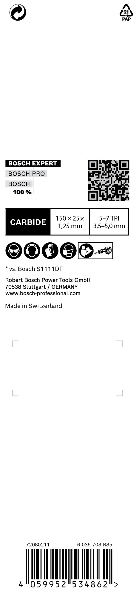 Hoja de sierra sable EXPERT Wood with Metal Demolition S967XHM 1 uds.