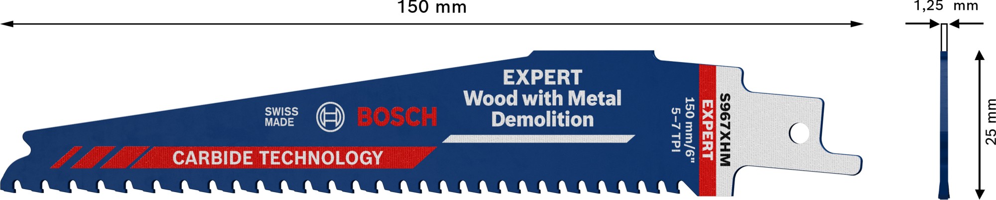 Hoja de sierra sable EXPERT Wood with Metal Demolition S967XHM 10 uds.