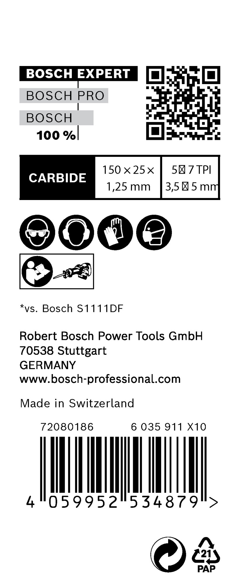 Hoja de sierra sable EXPERT Wood with Metal Demolition S967XHM 10 uds.